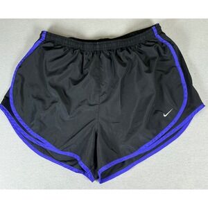Nike Dri Fit Womens XL Black Purple Running Athletic Shorts Activewear